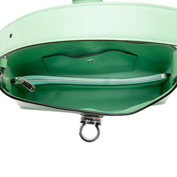 Ferragamo Leather Gancio Trifolio Small Shoulder Bag - Picture 6 of 10